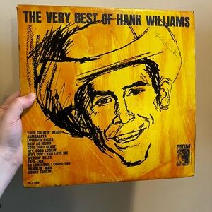 Hank Williams Very Best Vinyl Record with Yellow Cover